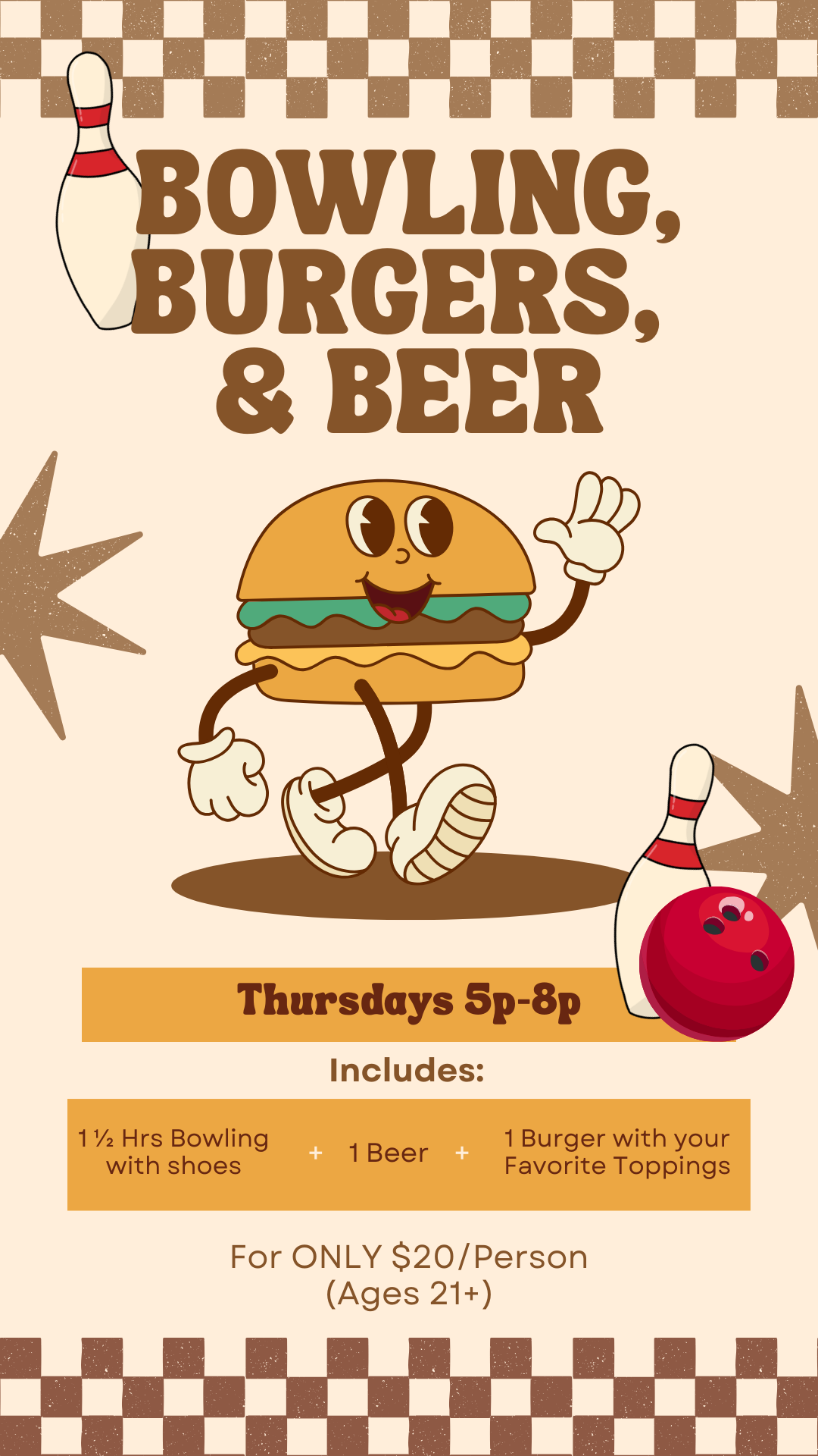 Bowling, Burgers & Beer Image Flyer